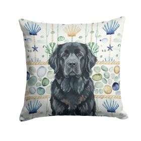 Black Newfoundland Coastal Sea Glass Throw Pillow Decorative Indoor Outdoor Accent Cushion for Couch, Bed or Patio, 14Hx14W